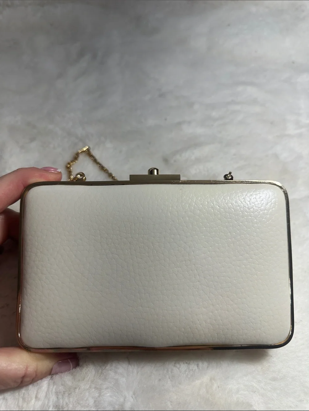 J.McLaughlin Kingston cream and gold clutch